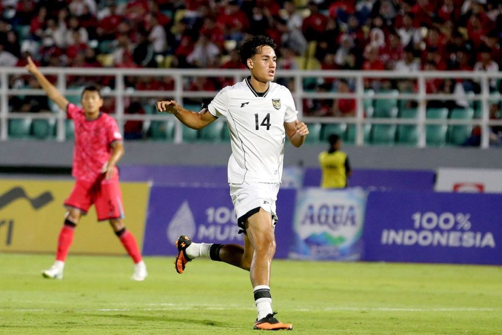 Timnas Indonesia U-23, melawan Timnas Korea Selatan U-23 dalam laga terakhir Grup J Kualifikasi Piala Asia U-23 2025 di Stadion Gelora Delta